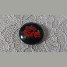 cabochon rond en verre 20mm fleur 01-001 