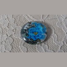 cabochon rond en verre 25mm fleur 01-015 