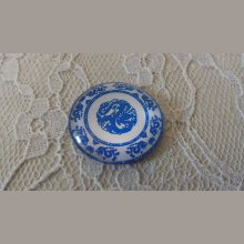 cabochon rond en verre 25mm fleur 039 