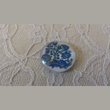 cabochon rond en verre 25mm fleur 035 