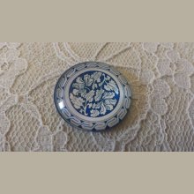 cabochon rond en verre 25mm fleur 031 