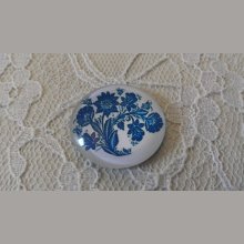 cabochon rond en verre 25mm fleur 022 