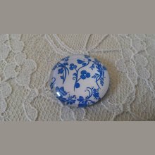 cabochon rond en verre 25mm fleur 019 