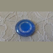 cabochon rond en verre 25mm fleur 017 