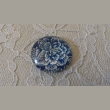 cabochon rond en verre 25mm fleur 015 