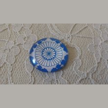 cabochon rond en verre 25mm fleur 011 