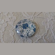 cabochon rond en verre 25mm fleur 009 