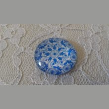 cabochon rond en verre 25mm fleur 006 