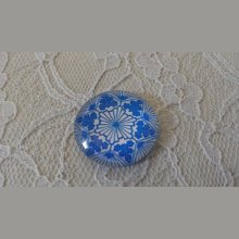 cabochon rond en verre 25mm fleur 005 