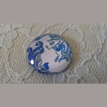 cabochon rond en verre 25mm fleur 004 