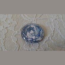 cabochon rond en verre 25mm fleur 003 