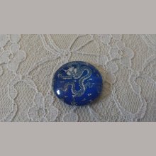 cabochon rond en verre 25mm fleur 002 