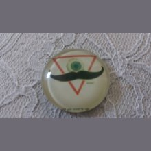 cabochon rond en verre 25mm moustache 041 