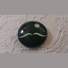 cabochon rond en verre 25mm moustache 039 