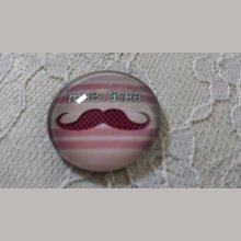 cabochon rond en verre 25mm moustache 027 