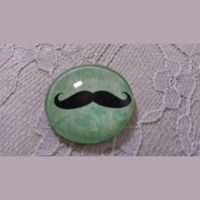 cabochon rond en verre 25mm moustache 024 