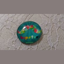 cabochon rond en verre 25mm moustache 022 