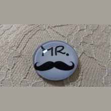 cabochon rond en verre 25mm moustache 004 