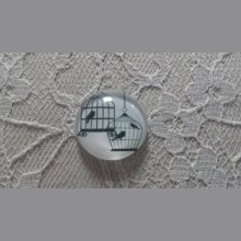 cabochon rond en verre 25mm oiseaux 003 