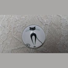 cabochon rond en verre 25mm chat 016 