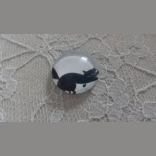 cabochon rond en verre 25mm chat 003 