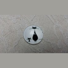 cabochon rond en verre 20mm chat 007 