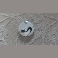 cabochon rond en verre 20mm chat 001 