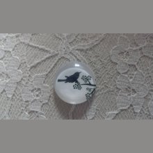 cabochon rond en verre 20mm oiseaux 016 