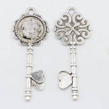 2 supports cabochons de 20mm argent, pendentifs cabochons ZX027-AS 