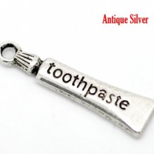 Breloque Tube Dentifrice Argent