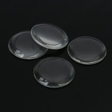 Cabochon Rond 58 mm en verre transparent