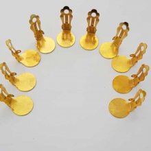 Supports Boucles d'oreilles Clips Plateau N°01 2éme Choix x 10 Paires Doré