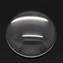 5 Cabochons Ronds 18 mm en verre loupe transparent N°07
