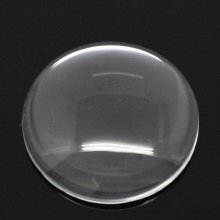 10 Cabochons Ronds 30 mm en verre Loupe transparent N°13