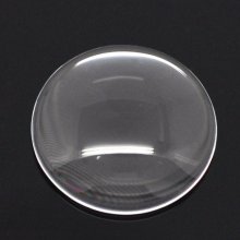 5 Cabochons Ronds 20 mm en verre loupe transparent N°08