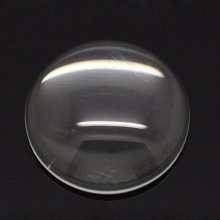 15 Cabochons Ronds 10 mm en verre loupe transparent N°02