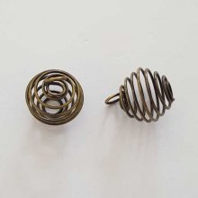 Perle Spiral Ressort Cage 19 mm Bronze N°04