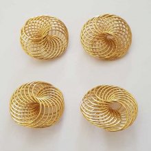 Perle spiral fleur 30 mm Doré N°04