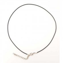 1 collier tour de cou 48 cm pvc rond 1.5 mm fermoir mousqueton