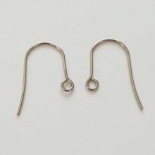 Support Boucle d'oreille Hameçon Acier Inoxydable N°02-02 X 1 Paire