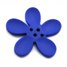 Fleur Orchidée résine 4 trous 40 x 3 mm Bleu Nuit