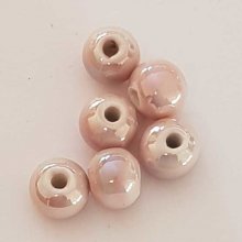 Perle ronde céramique rose 12 mm N°06