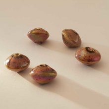 Perle fantaisie soucoupe céramique rose 20 mm N°10