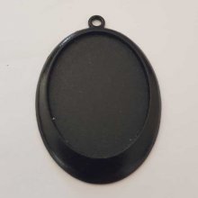 Support cabochon Ovale de 40 X 30 mm Métal Noir N°01