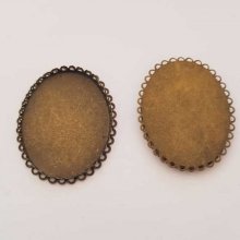 Support cabochon Ovale de 40 X 30 mm Métal Bronze N°01