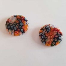Perle Galet en Verre Fantaisie Fleur 30 mm N°01