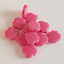 Perle plate plastique carré rose foncé 13 mm N°01