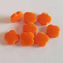 Perle plate plastique carré orange 13 mm N°01