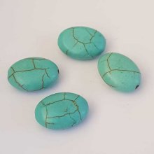 Perle Ovale Craquelé Turquoise 17 mm N°01