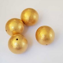 Perle ronde plastique doré 18 mm N°001